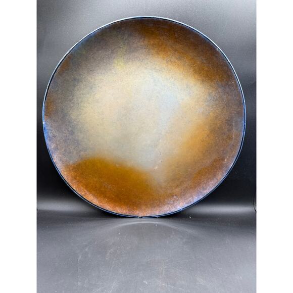 Large Peach Glaze Decorative Dish Wall Hanging – 17” Diameter - Picture 8 of 8